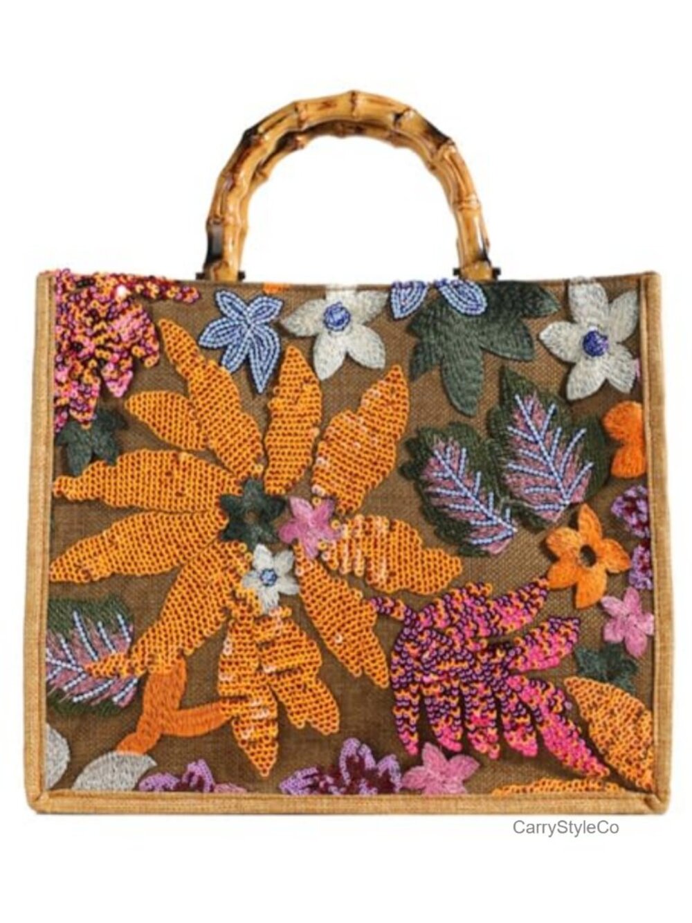 Handwoven Cotton Linen Round Straw Tote Bag Woven Beach Shoulder Handbag